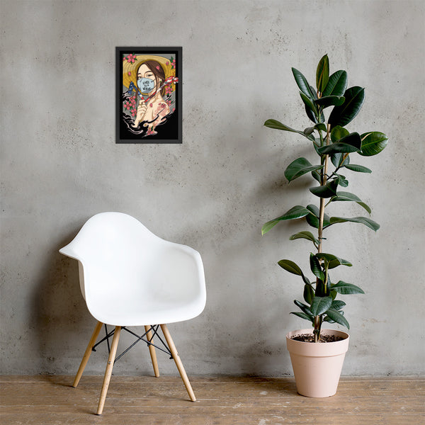 "Model Minority" BLACK ON BLACK FRAMED POSTER