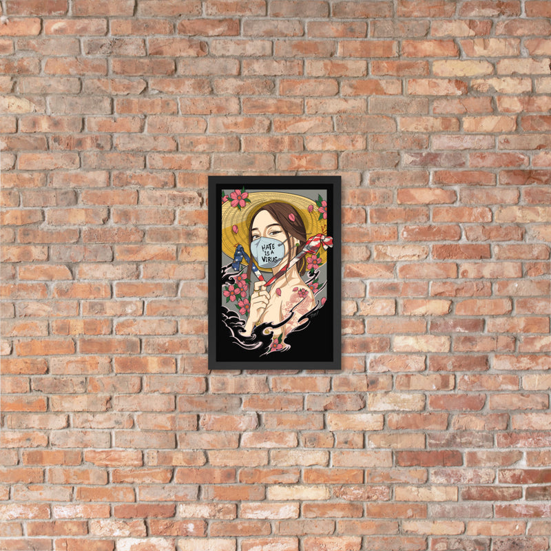 "Model Minority" BLACK ON BLACK FRAMED POSTER