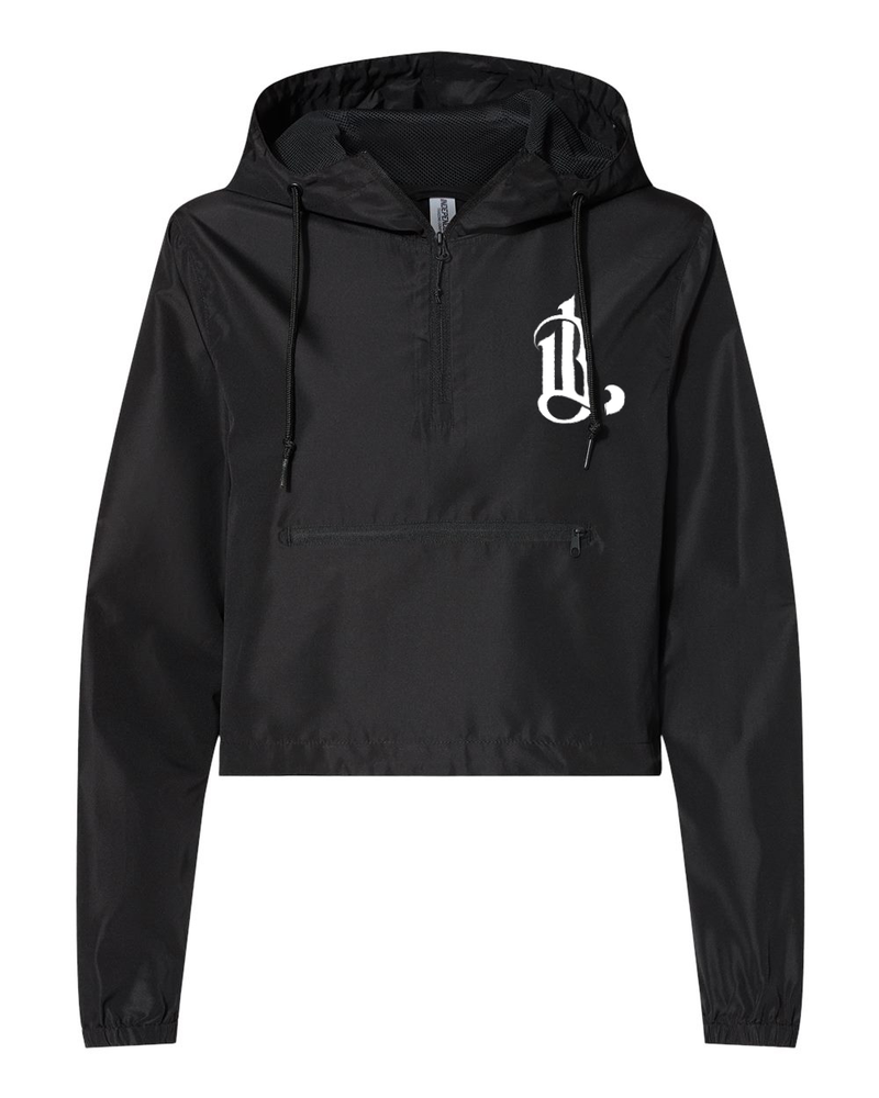 WOMEN'S LOTVS EMBLEM CROP HOODED WINDBREAKER
